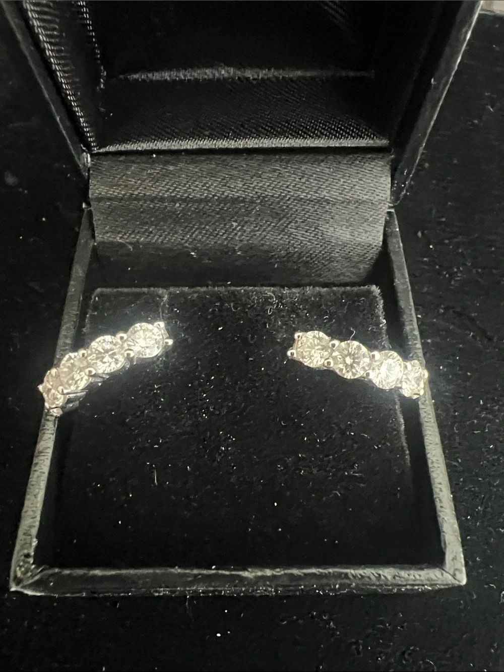 Classic 14k White Gold Diamond hoops